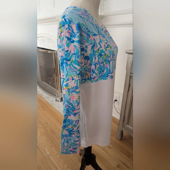 Lilly Pulitzer Finn Long Sleeve Print Women's Top - Picture 4 of 9